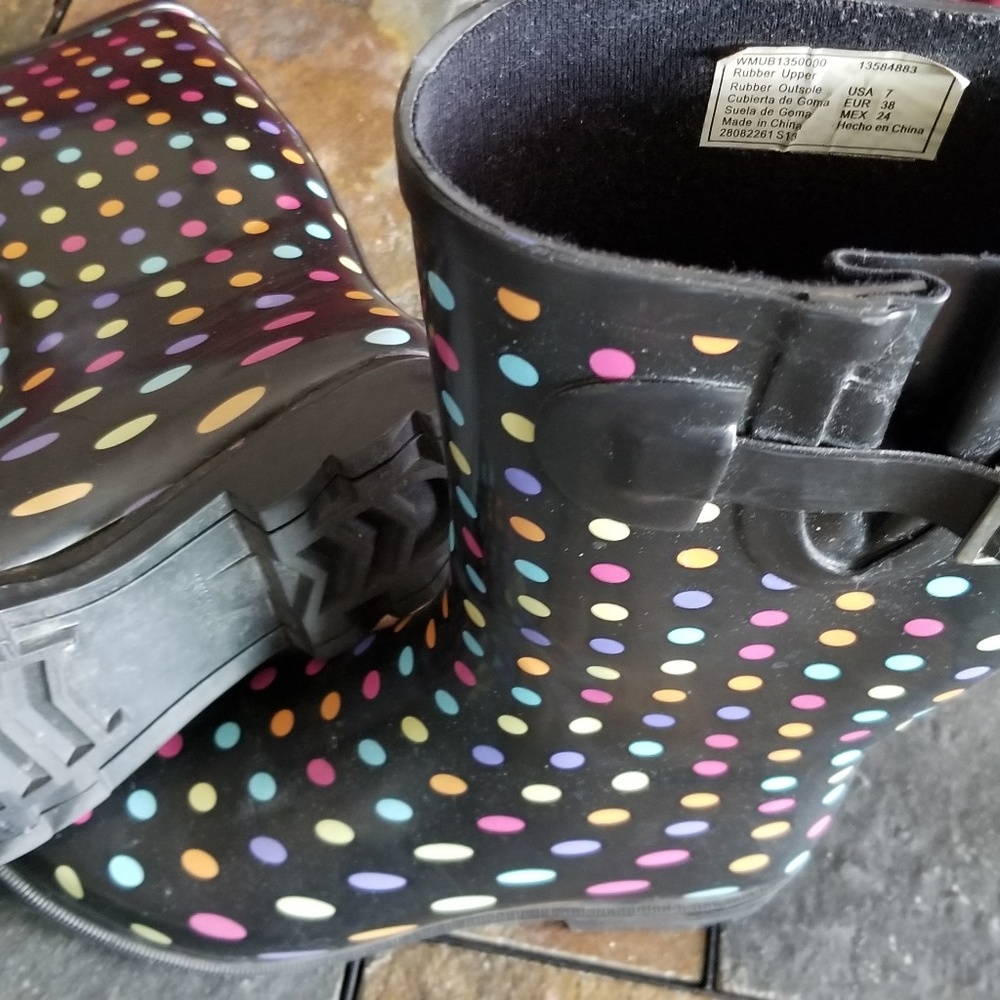 COPY - COPY - Rubber Polka Dot Rain Boots